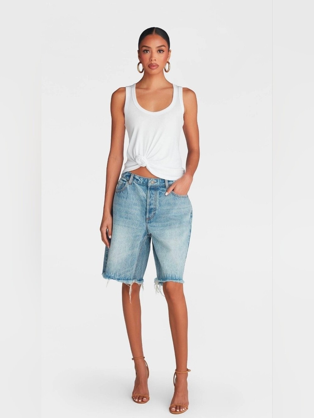 KBB by Khalana The Denim Bermuda Shorts in Light wash